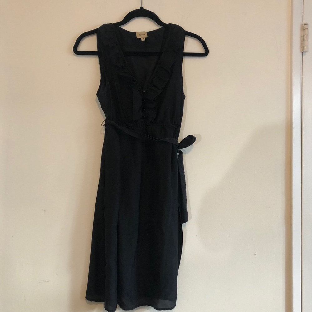 Ella Moss black silk flirty ruffled dress
